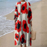 Elva - Vestido Maxi Floral en Rojo