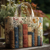 Bolso Artesanal Acolchado "Libros y Flores"