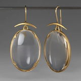 Pendientes Vintage de Cristal Gris en Oro