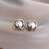 Isabel - Pendientes vintage elegantes de perlas negras