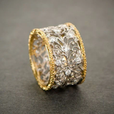 Claudia - Anillo vintage de circonita con forma de hiedra