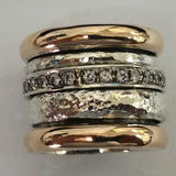Anillo Grueso Vintage en Oro y Plata