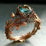 Anillo de cristal verde naturaleza