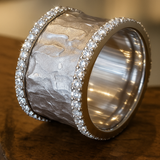 Anillo vintage de circonita plateada