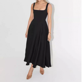 Lumi | Vestido Midi de Escote Recto para Mujeres