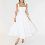 Lumi | Vestido Midi de Escote Recto para Mujeres