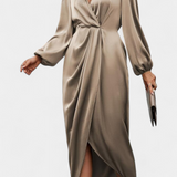 Giada Vestido Largo Elegante con Escote en V y Abertura Lateral