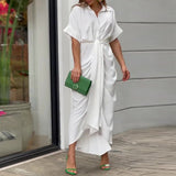 Catriona | Vestido Midi de Manga Corta Envolvente para Mujeres