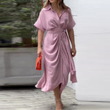Catriona | Vestido Midi de Manga Corta Envolvente para Mujeres