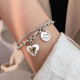 Pulsera de plata 925 con grabado "Love Forever" + 2 charms gratis