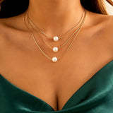 Collar Elegancia de Triple Perla