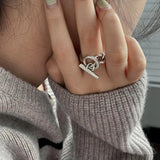 Anillo ajustable de diseño de plata 925