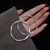 Pulsera gruesa de plata 925 ajustable de forma irregular