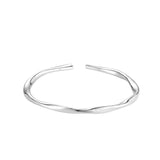Pulsera gruesa de plata 925 ajustable de forma irregular