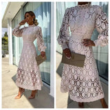 Vestido Maxi de Encaje Rosa para Fiesta de Verano