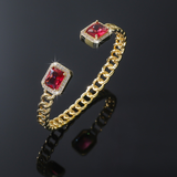 Pulsera abierta de rubí Veloria | Oro