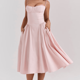 Felicity Vestido Midi Corsé Sin Mangas