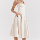 Felicity Vestido Midi Corsé Sin Mangas
