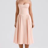 Felicity Vestido Midi Corsé Sin Mangas
