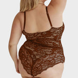 Body con escote en V profundo, tanga y efecto moldeador