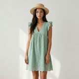 Elena Vestido Mini Bordado Inglés