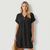 Delia Vestido con escote en V y detalles con botones